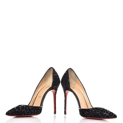 Christian Louboutin Glitter Leopard Print Iriza Pumps Heels 37.5 Black Grey 6 of 10