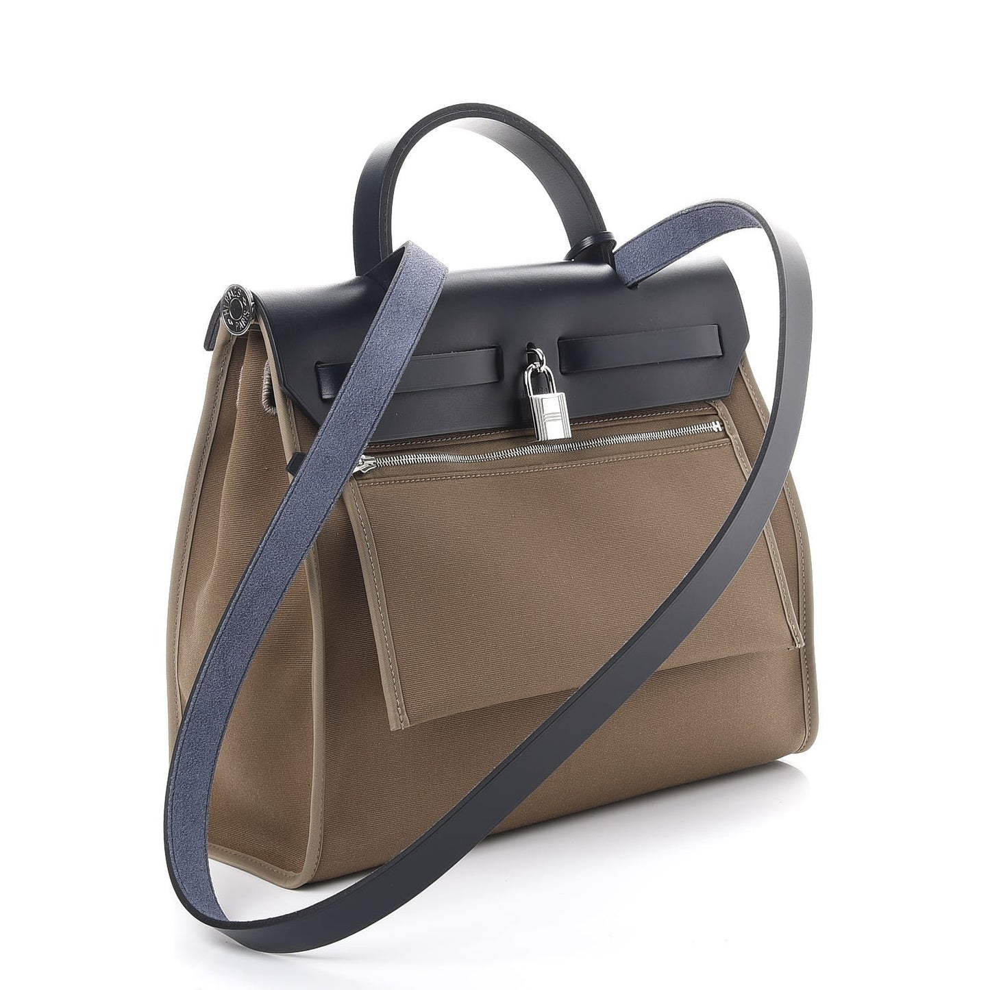 Vache Hunter Toile Herbag Zip 31 PM Etoupe Bleu Saphir