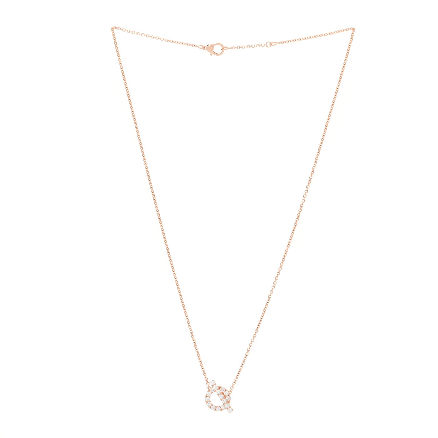 18K Rose Gold Diamond Finesse Pendant Necklace