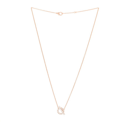 Hermes 18K Rose Gold Diamond Finesse Pendant Necklace 3 of 6