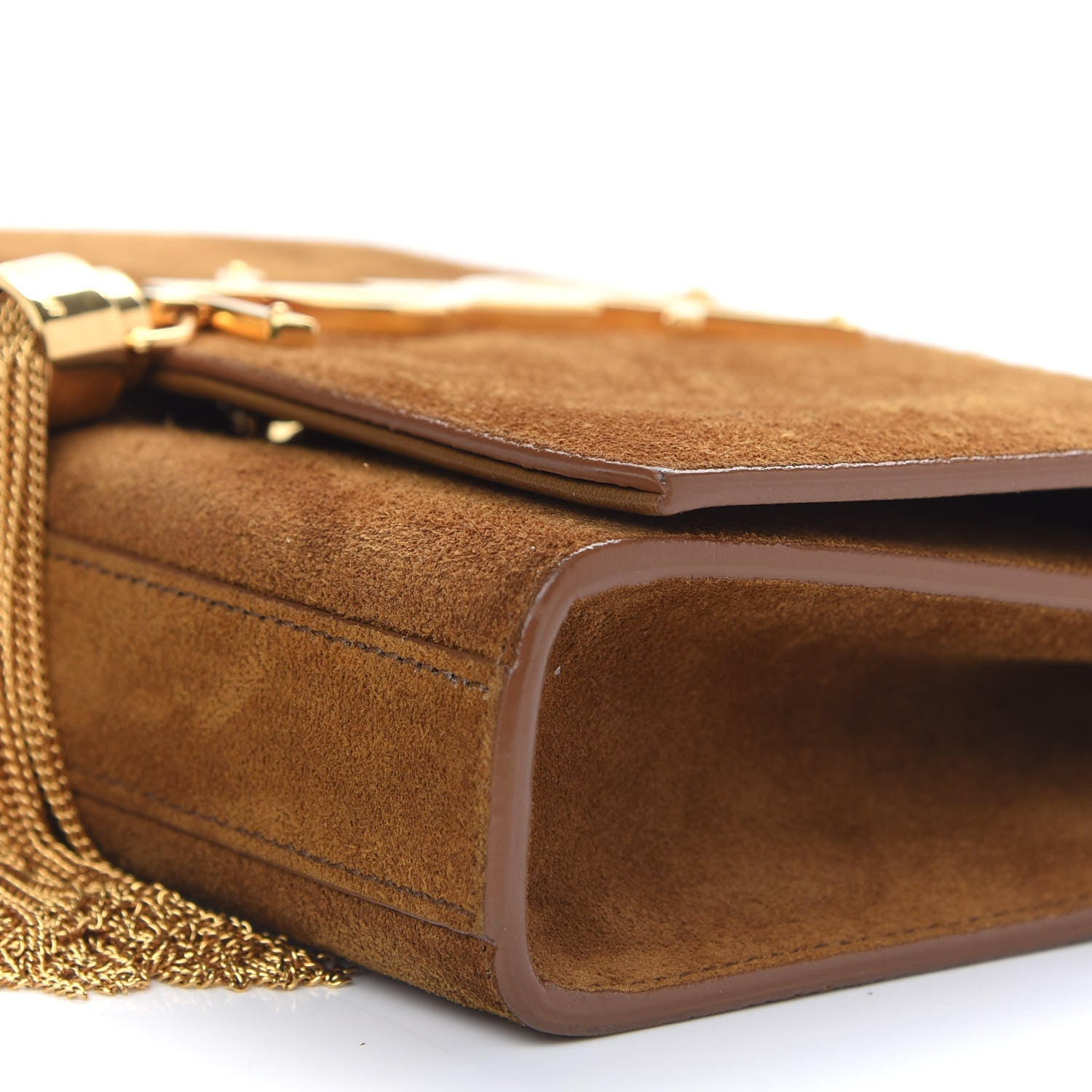 Saint Laurent Suede Small Classic Monogram Kate Tassel Satchel Light Ochre 8 of 9