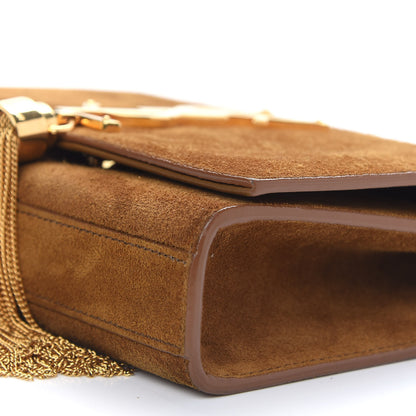 Saint Laurent Suede Small Classic Monogram Kate Tassel Satchel Light Ochre 8 of 9