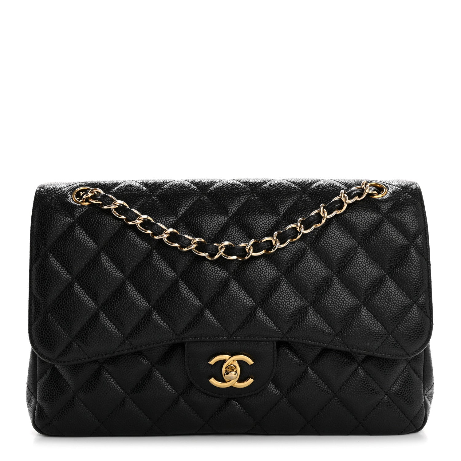 Chanel Caviar Quilted Jumbo Double Flap Black 1 of 15