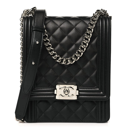 Chanel Calfskin Quilted North South Boy Flap Black 1 of 10