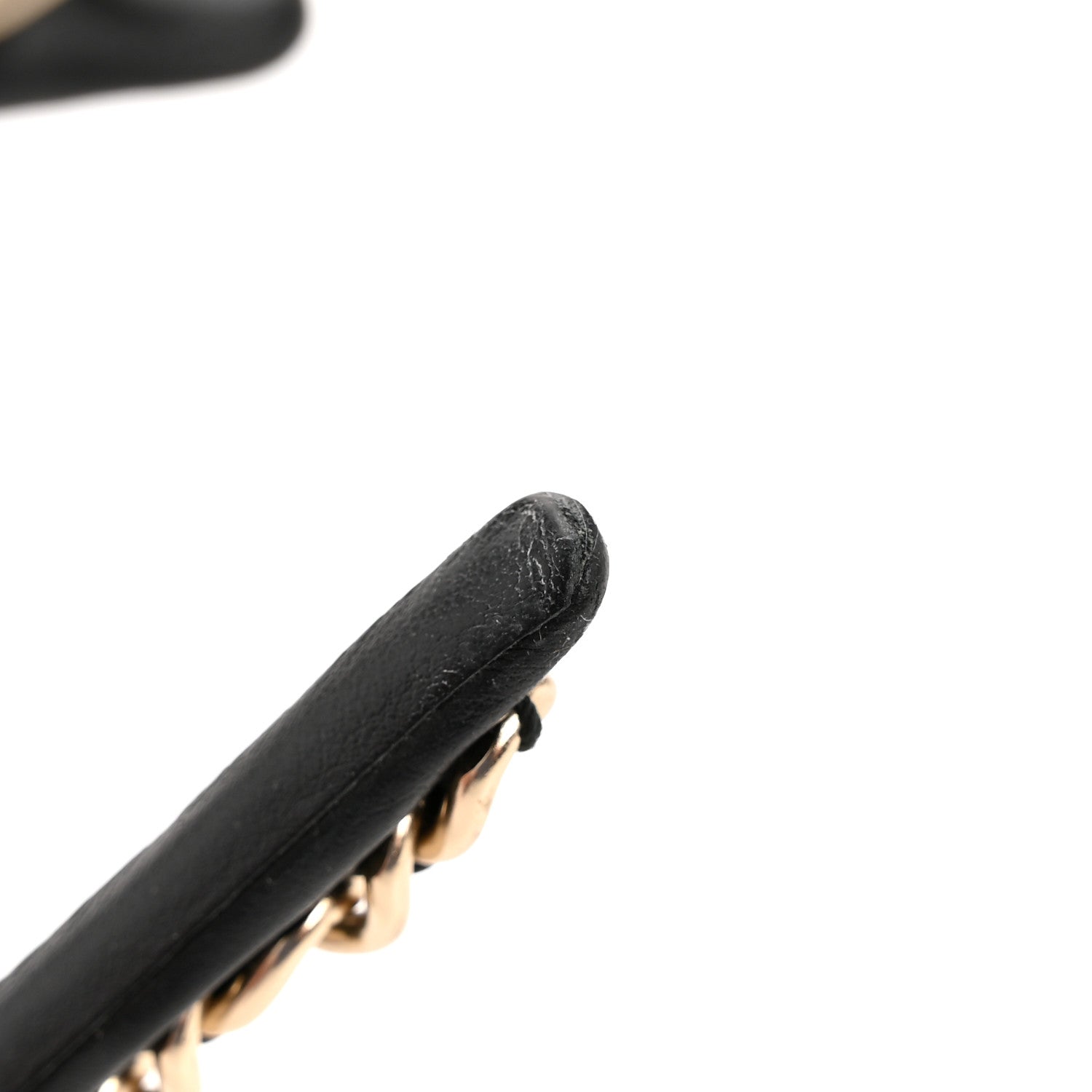 Chanel Metal Lambskin CC Turnlock Chain Headband Gold Black