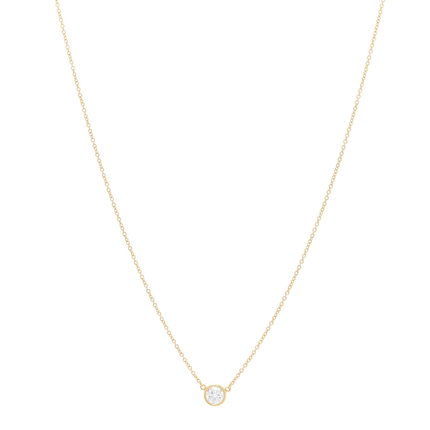 18K Yellow Gold Diamond .44ct Elsa Peretti Diamonds by the Yard Pendant Necklace