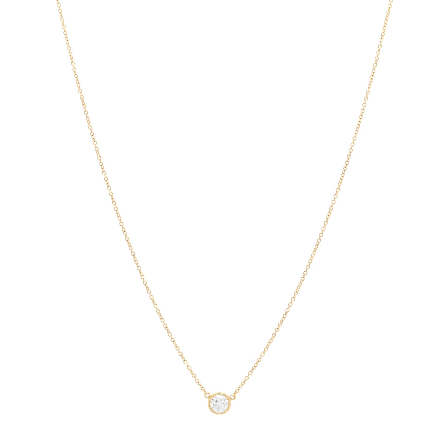 Tiffany 18K Yellow Gold Diamond .44ct Elsa Peretti Diamonds by the Yard Pendant Necklace 1 of 4