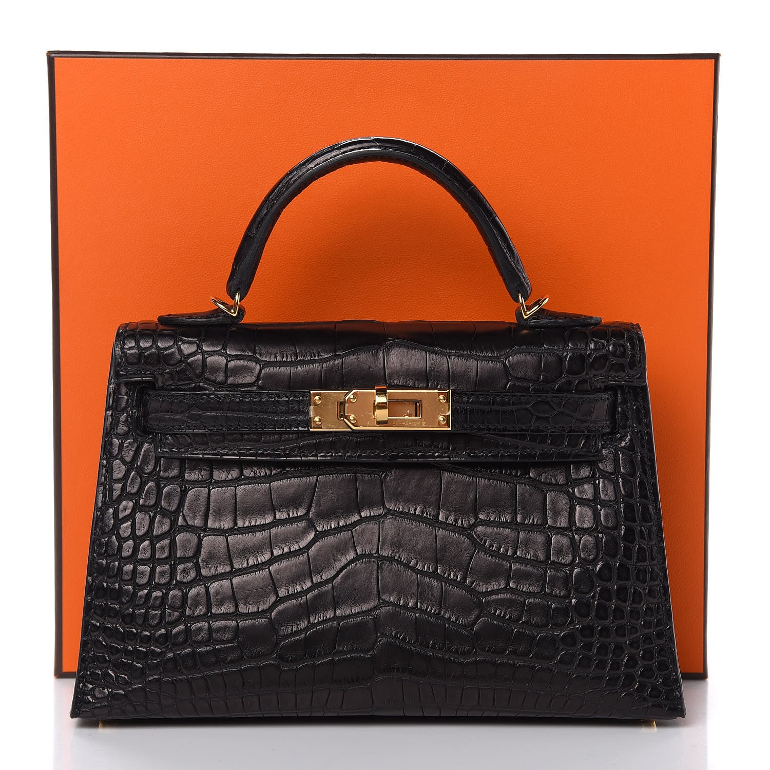 Hermes Matte Alligator Mini Kelly Sellier 20 Black 33 of 39