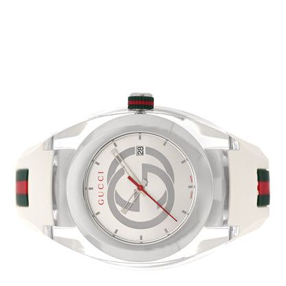 Gucci Stainless Steel Rubber 46mm Sync Web Quartz Watch White 2 of 4
