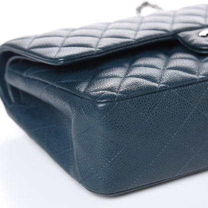 Chanel Caviar Quilted Medium Double Flap Dark Turquoise 8 of 13