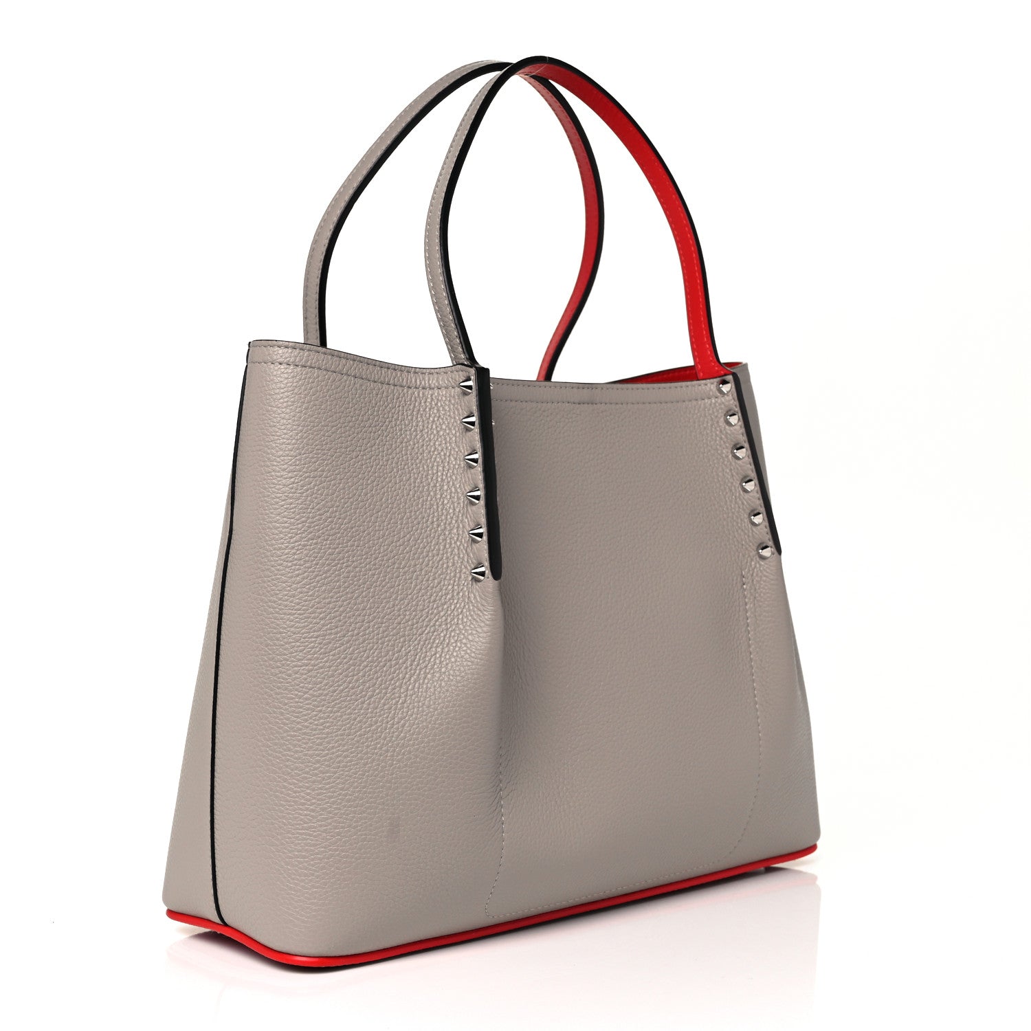 Christian Louboutin Calfskin Spiked Small Cabarock Shopper Tote Sasso 2 of 8