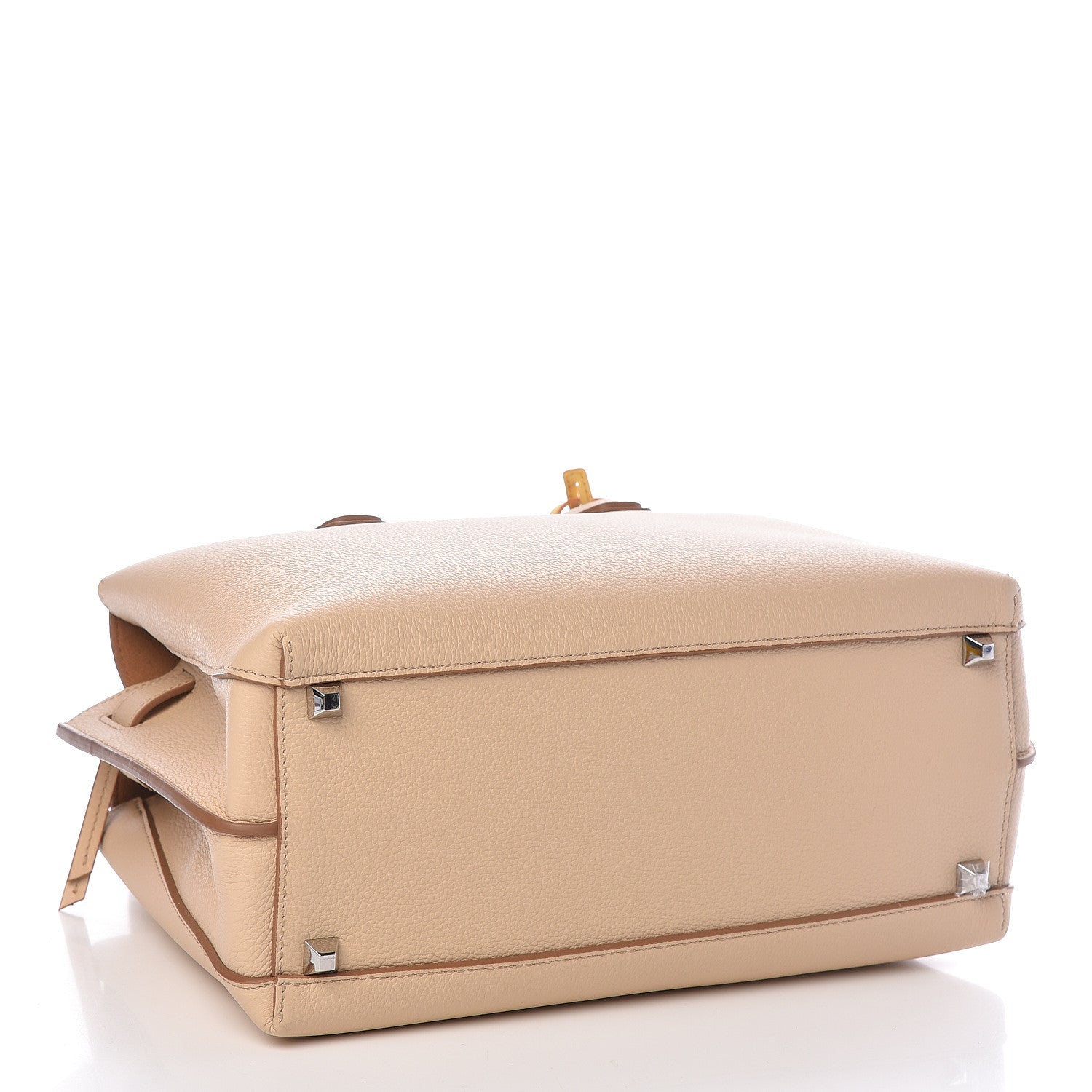 MCM Grained Calfskin Medium Milla Tote Latte Beige 4 of 9