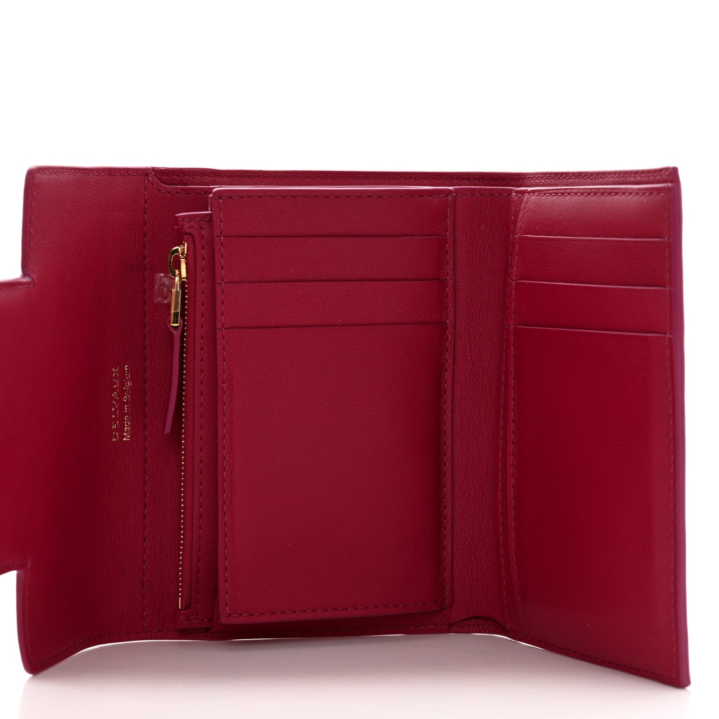 Calfskin Madam Tri-Fold Wallet Framboise