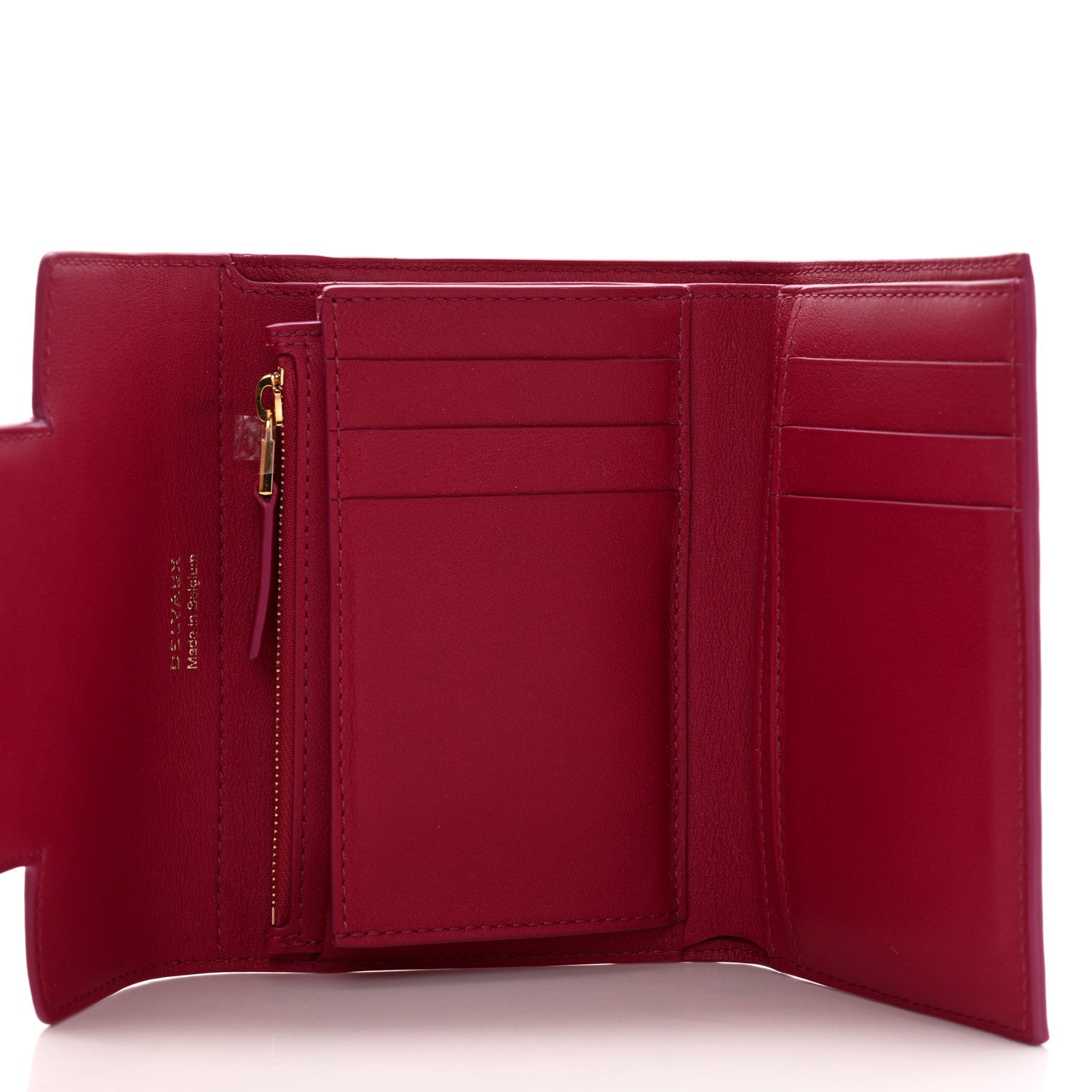 Delvaux Calfskin Madam Tri-Fold Wallet Framboise 5 of 10