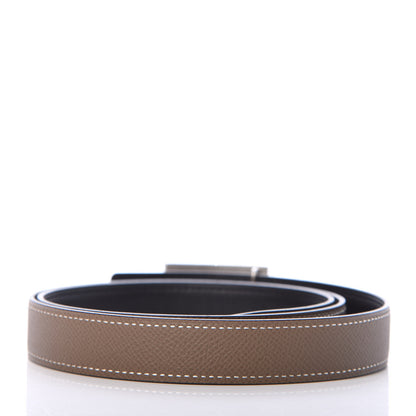 Hermes Epsom Swift 24mm Collier De Chien CDC Belt 90 Black Etoupe 2 of 5