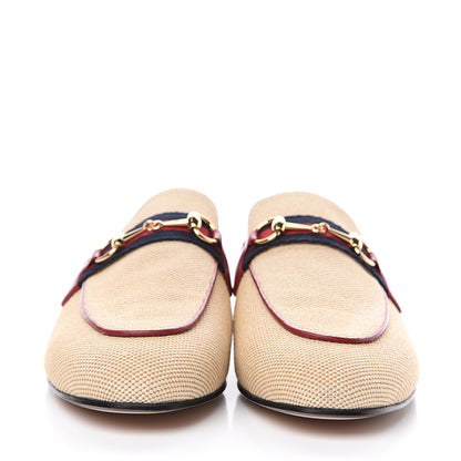 Gucci Canvas Vintage Charlotte Web Princetown Slippers 38.5 Sand Cuir 2 of 9