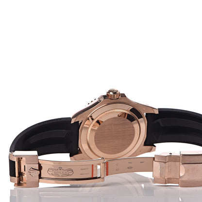 Rolex 18K Everose Gold Oysterflex 40mm Oyster Perpetual Date Yacht-Master Watch Black 116655 6 of 11