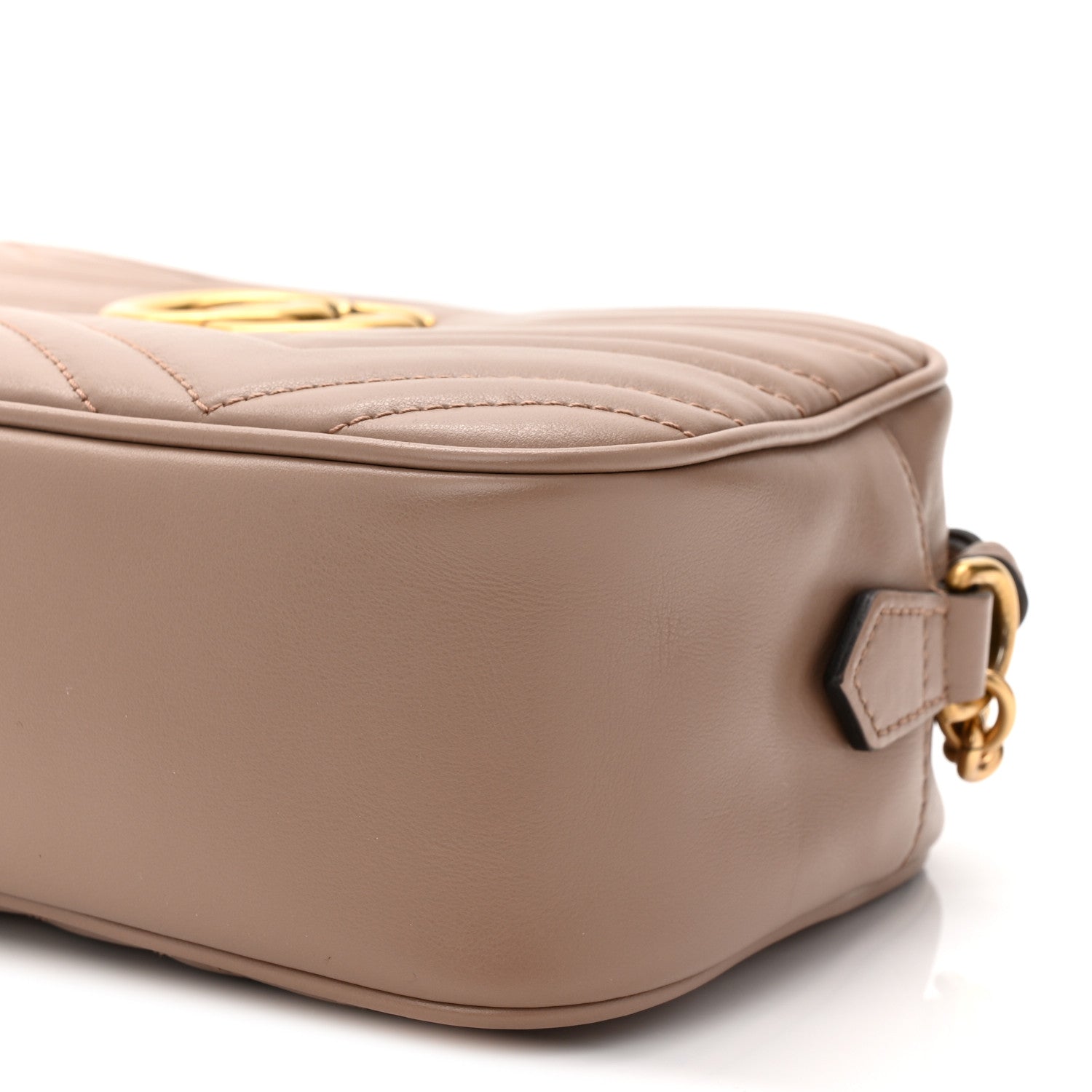 Gucci Calfskin Matelasse Small GG Marmont Chain Shoulder Bag Porcelain Rose 10 of 11
