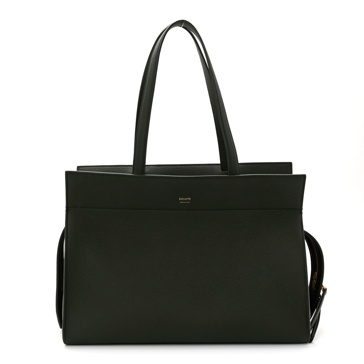 Pebbled Calfskin Crosby Tote Bottle Green