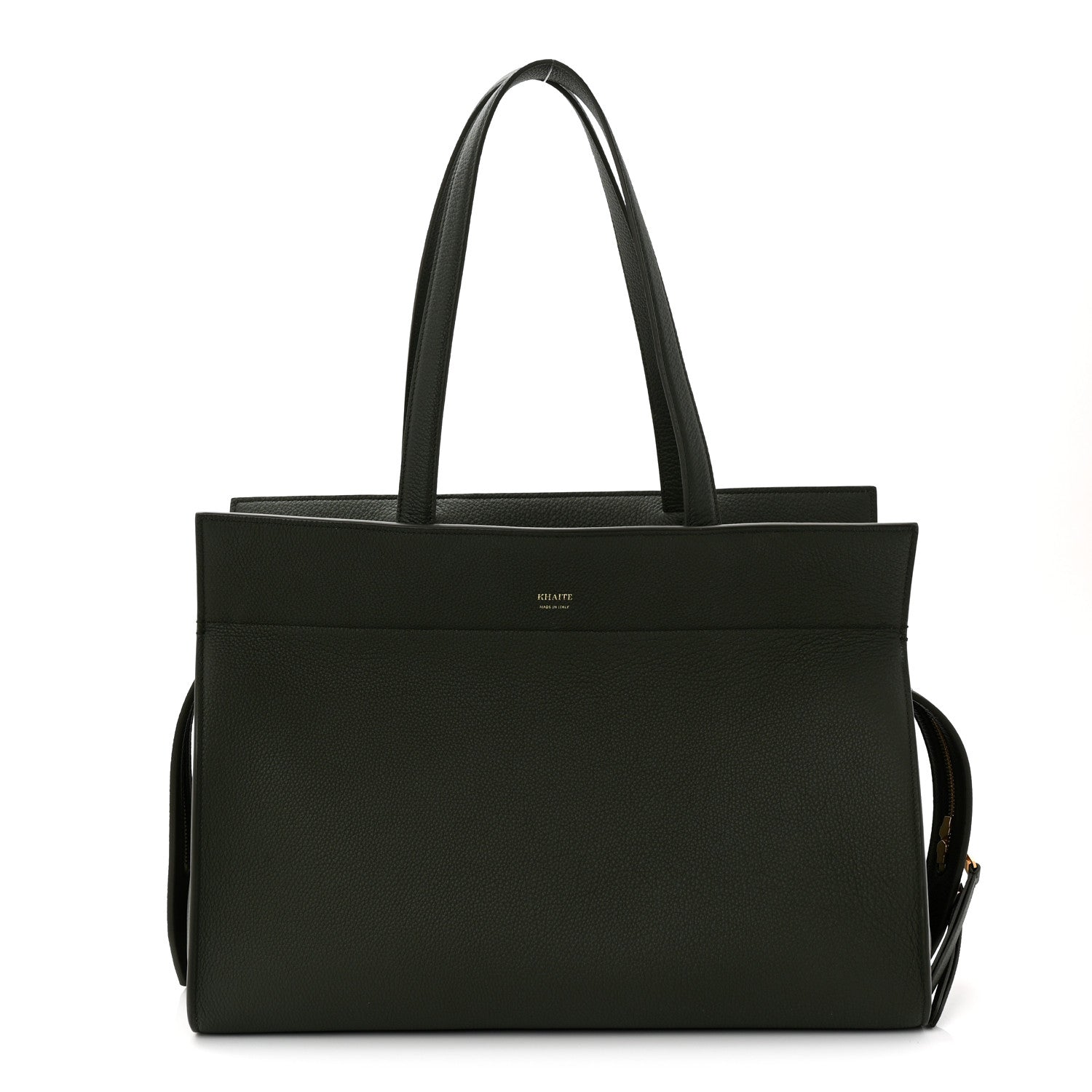 Khaite Pebbled Calfskin Crosby Tote Bottle Green 1 of 11