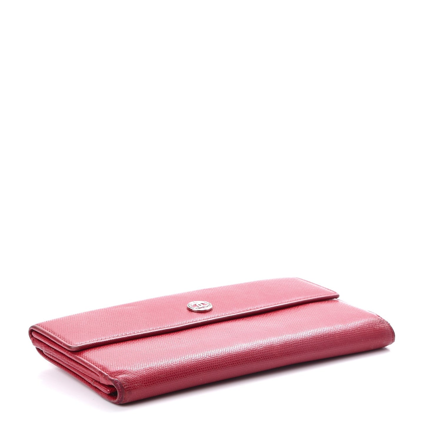 Grained Calfskin CC Long Wallet Red