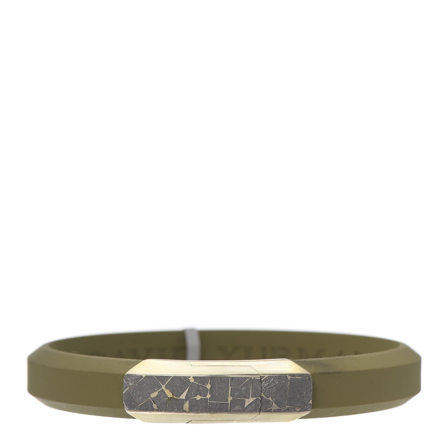 David Yurman Sterling Silver Rubber Meteorite ID Bracelet Green 1 of 6
