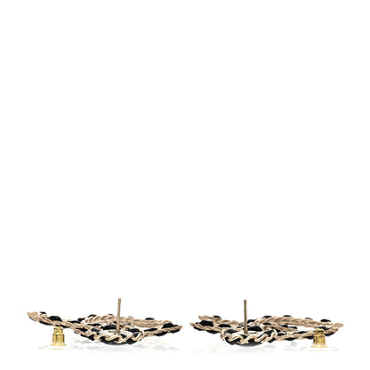 Chanel Lambskin CC Chain Drop Earrings Black Gold 3 of 5