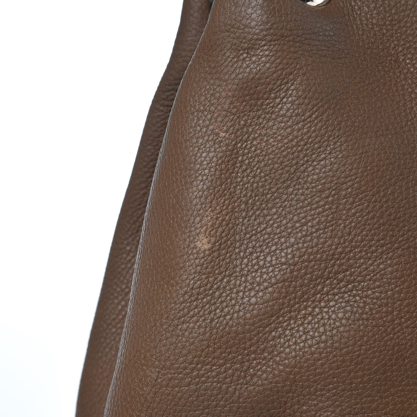 Pebbled Calfskin Medium Soho Chain Shoulder Bag Maple Brown