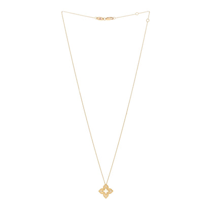 Roberto Coin 18K Yellow Gold Diamond Petite Venetian Princess Flower Pendant Necklace 3 of 4