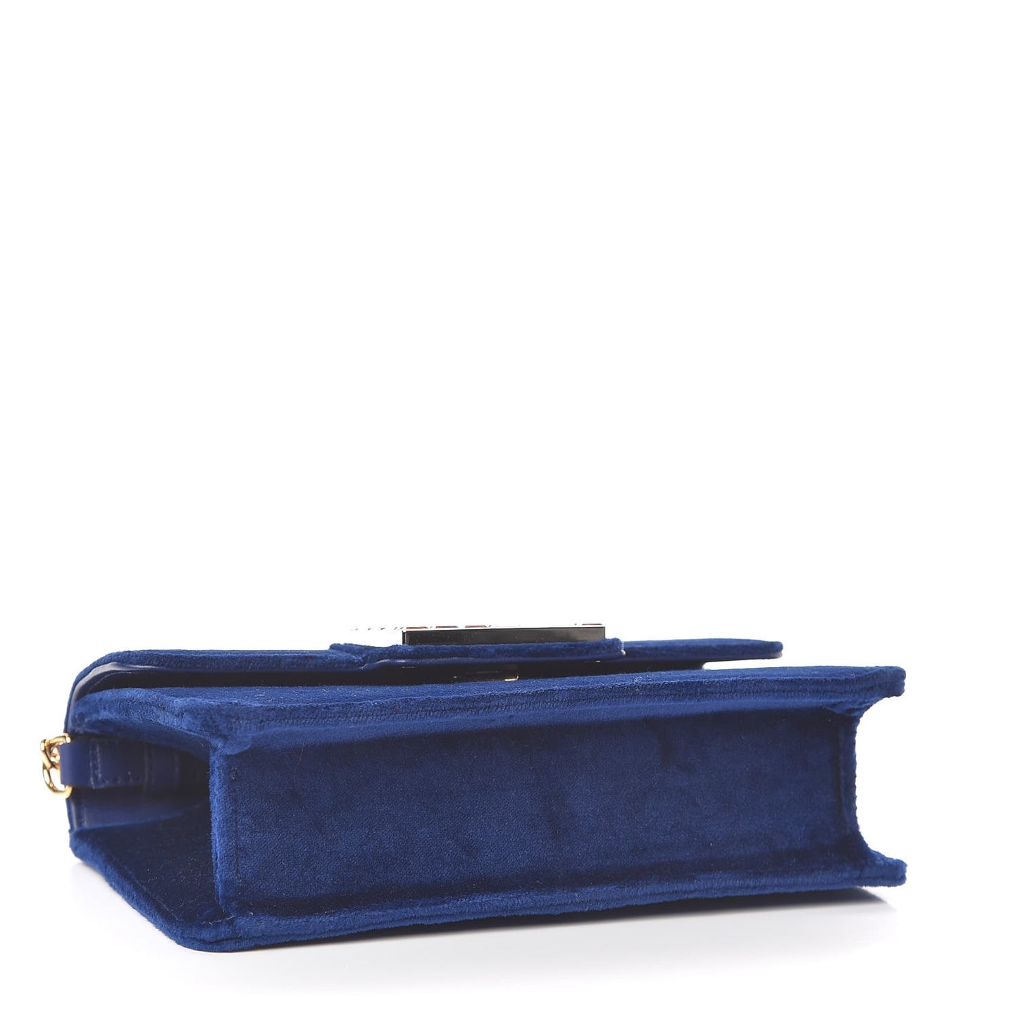 Velvet Crystal Square G Shoulder Bag Cobalt Blue