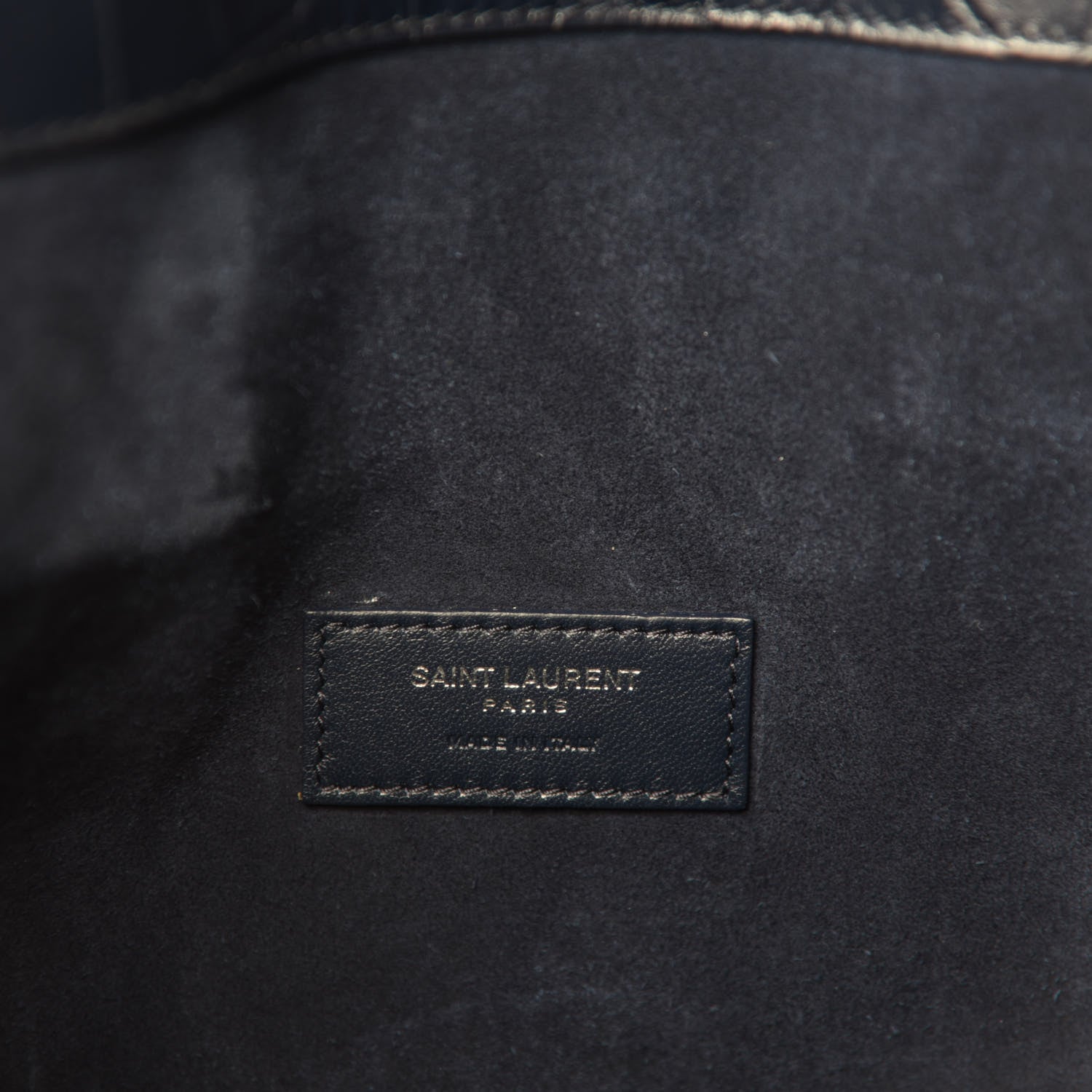 Saint Laurent Calfskin Crocodile Embossed Medium Souple Sac De Jour Navy 13 of 14