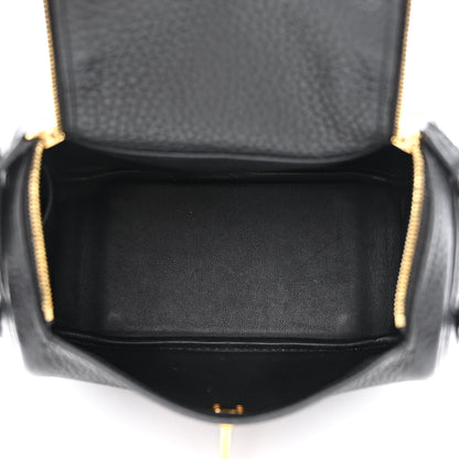 Hermes Taurillon Clemence Mini Lindy 20 Black 5 of 11