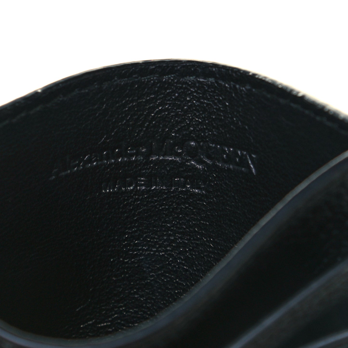 Calfskin Skull Card Holder Black