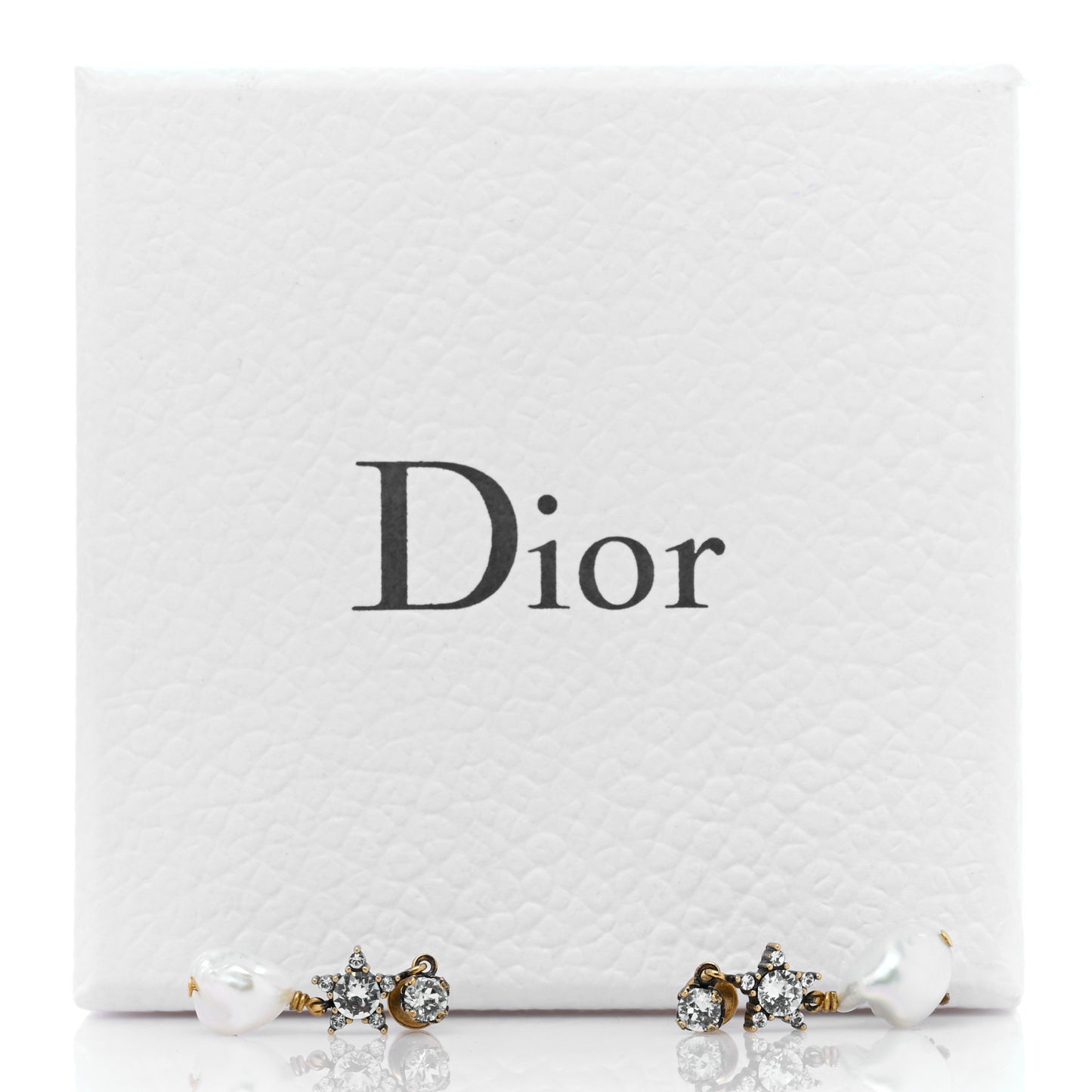 Crystal Pearl Star Bee Earrings Aged Gold