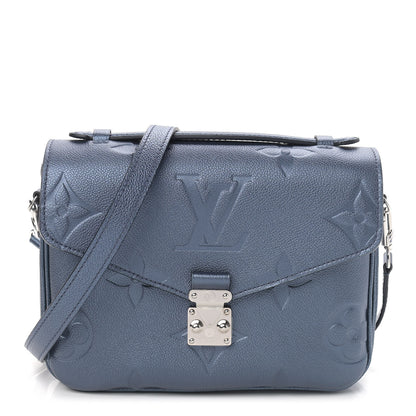 Louis Vuitton Metallic Empreinte Monogram Giant Pochette Metis Navy Nacre 1 of 8