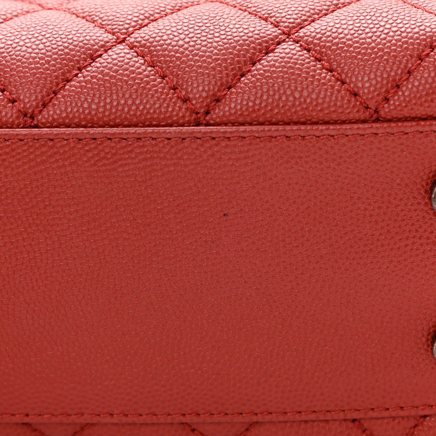 Caviar Quilted Mini Coco Handle Flap Red