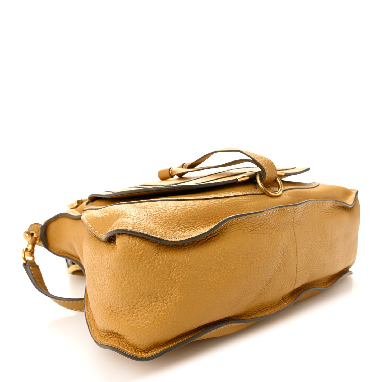 Calfskin Medium Marcie Satchel Curry Yellow