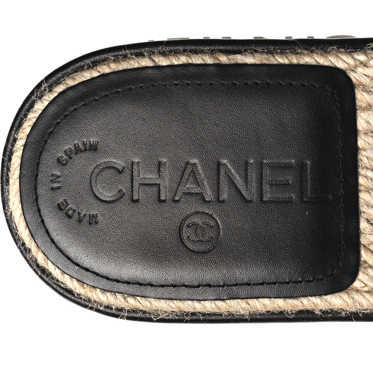 Chanel Lambskin Quilted CC Espadrille Slip On Sandals 36 Black 8 of 9