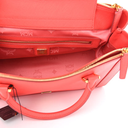 MCM Saffiano Nuovo Tote Hot Coral 5 of 9