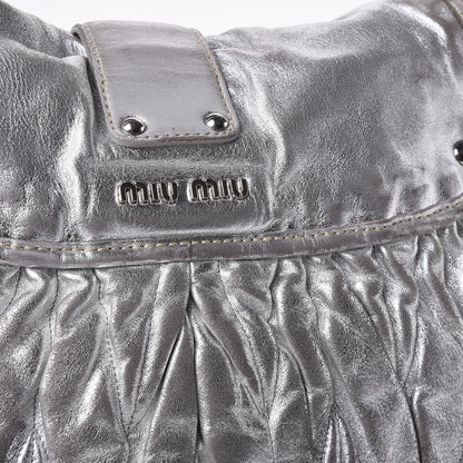 Miu Miu Metallic Nappa Matelasse Coffer Silver 15 of 22