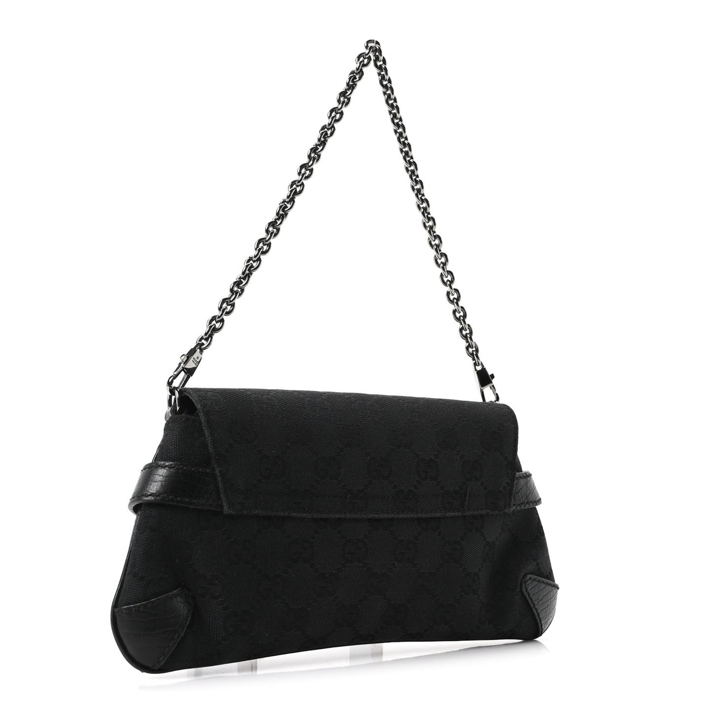 Monogram Horsebit Chain Clutch Black