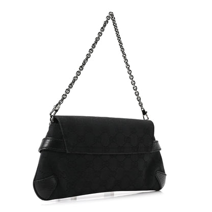Gucci Monogram Horsebit Chain Clutch Black 3 of 10