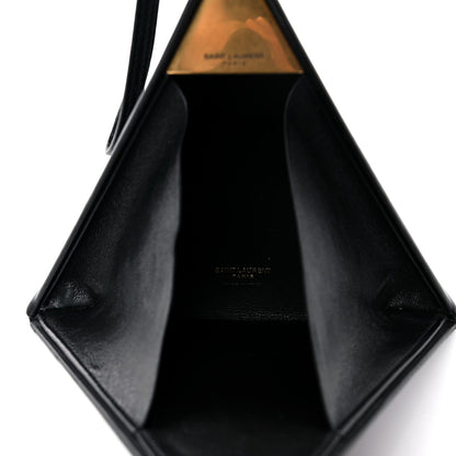 Saint Laurent Lambskin Pyramid Clutch Black 6 of 21