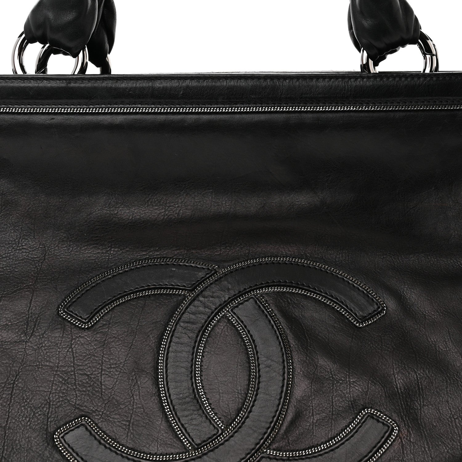 Chanel Lambskin East West Soho Shopper Black 8 of 12