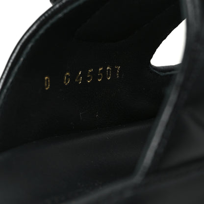Chanel Lambskin Quilted Velcro Dad Chain CC Slide Sandals 37 Black 9 of 10
