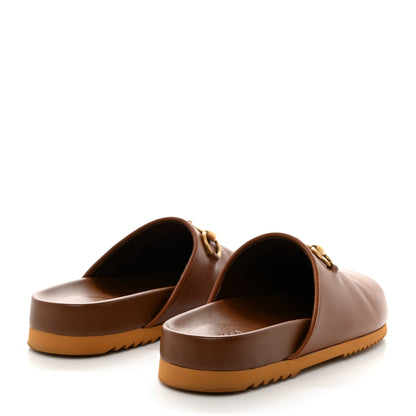 Gucci Jakarta Calfskin Womens Horsebit Slippers 36.5 Brown 4 of 10