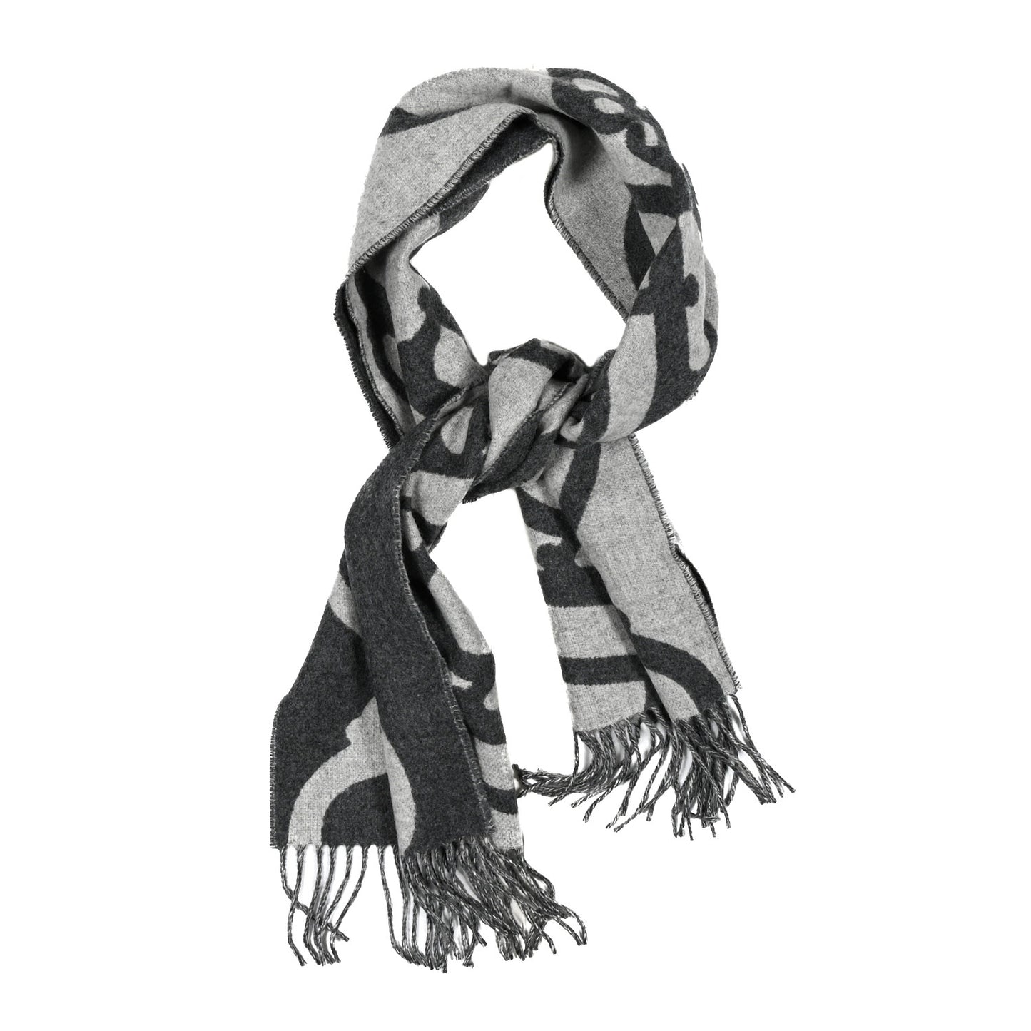Cashmere Boucles et Camails Muffler Anthracite Gris Clair