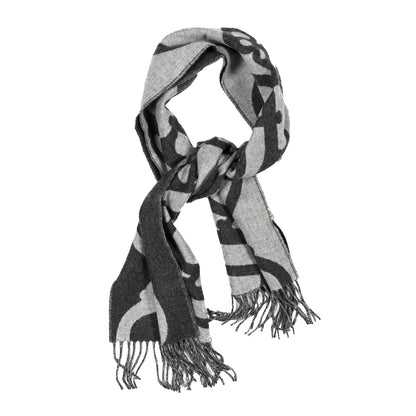 Hermes Cashmere Boucles et Camails Muffler Anthracite Gris Clair 1 of 3