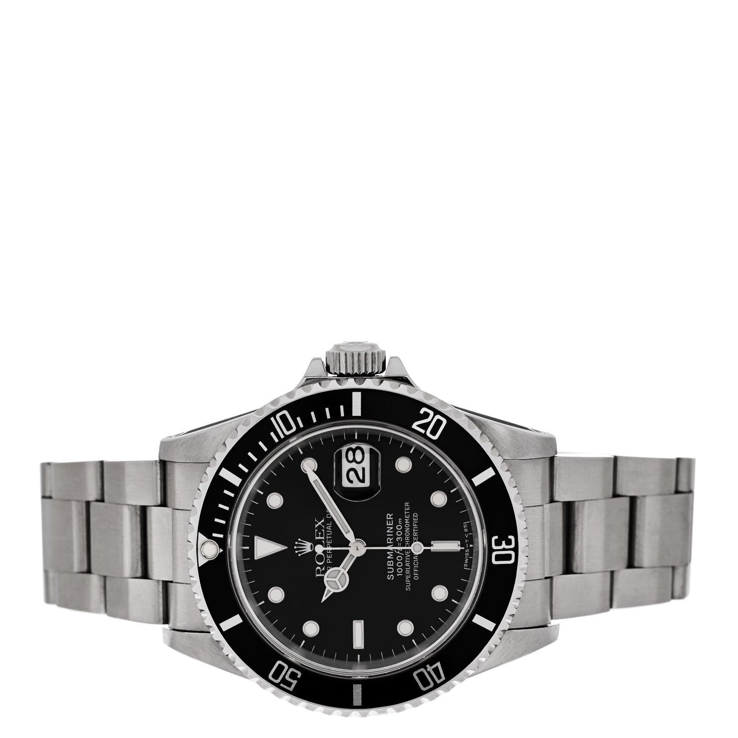 Stainless Steel 40mm Oyster Perpetual Submariner Date Watch Black 16610