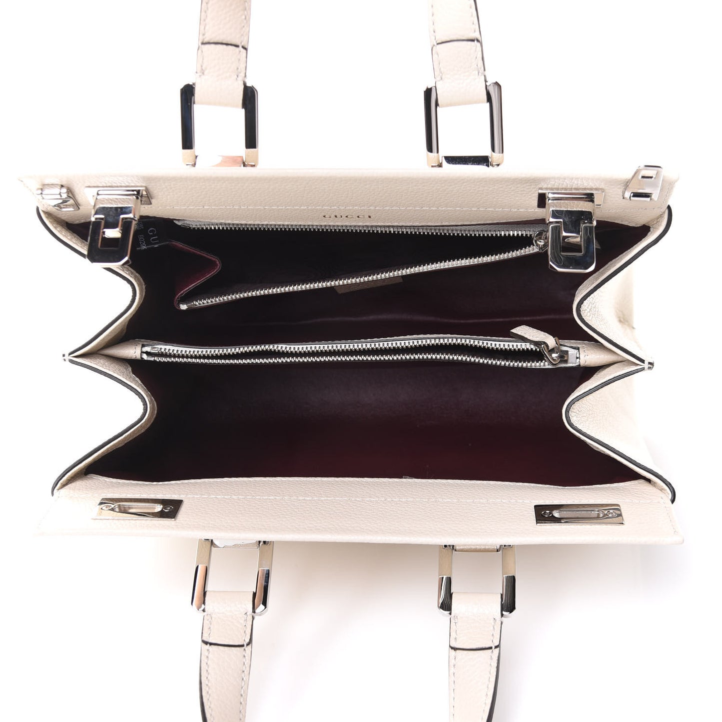Grainy Calfskin Small Zumi Top Handle Bag Mystic White